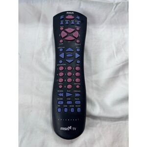 RCA MSN TV Universal Remote Control CRK76WB3 Black Purple Blue Buttons